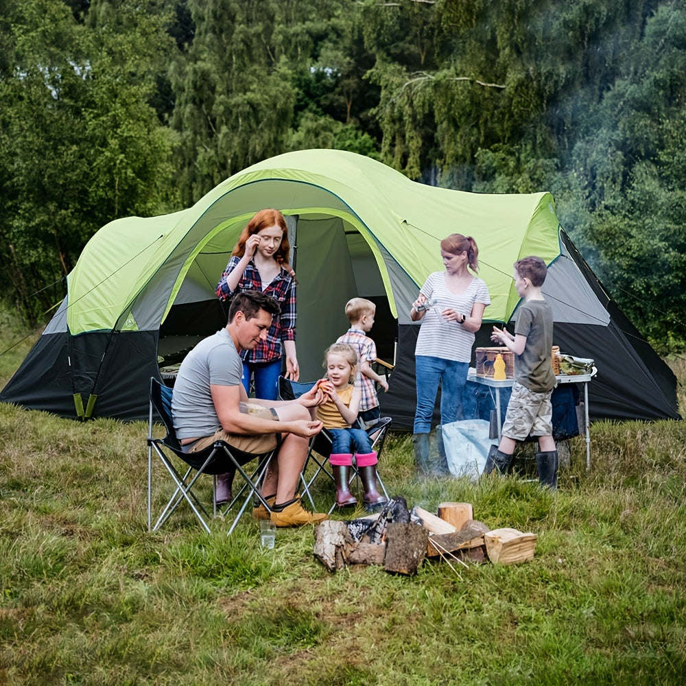 10-Person Extra-Large Family Tent - Spacious, Waterproof, Weather Resistant, Easy Up, 5 Large Mesh