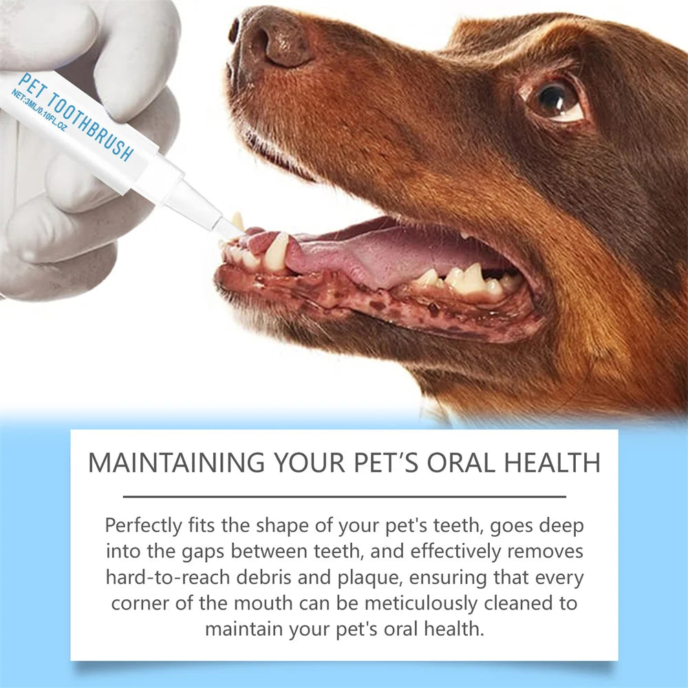 Pets Dogs Teeth Cleaning Tools Pet Dogs Cat Beauty Toothbrush Clean Kit Tartar Remover Teeth Dogs Cats Tooth Stains Cleaning Pen