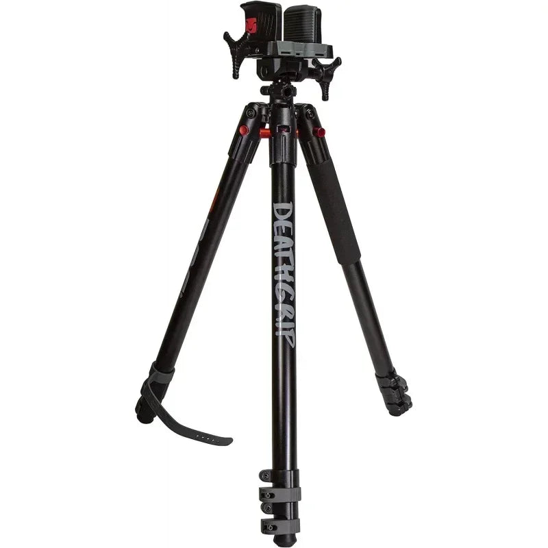 QWDeathGrip Aluminum Tripod with Durable Aluminum Frame,Lightweight,Stable Design,Bubble Level,Adjustable Legs,Shooting Rest