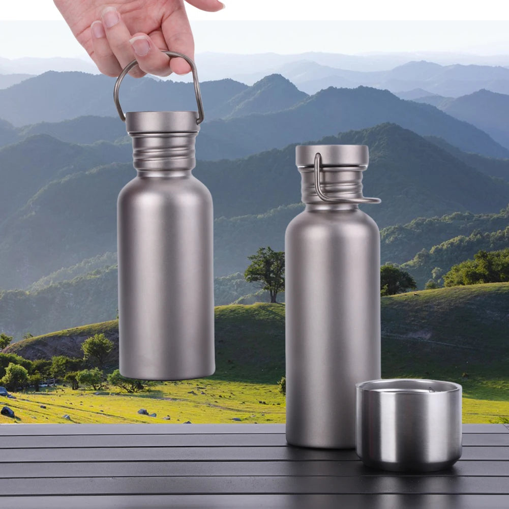 500/600/750ml Titanium Water Bottle Leak-Proof Lightweight Drinking Bottle Ultralight