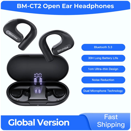 Blitzwolf BlitzMax BM-CT2 Open-Back Headphones High-Fidelity Audio Bluetooth 5.3 Noise Reduction