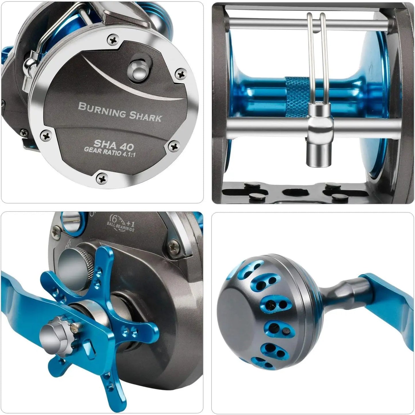 Reel Saltwater Level Wind Reels, Drag Reels Boat Fishing Ocean Fishing for Sea Bass Grouper Salmon