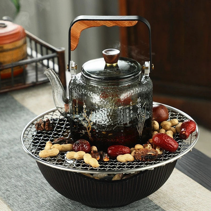 Steamable Teapot Household Glass Tea Maker High Temperature Resistant Steaming and Boiling