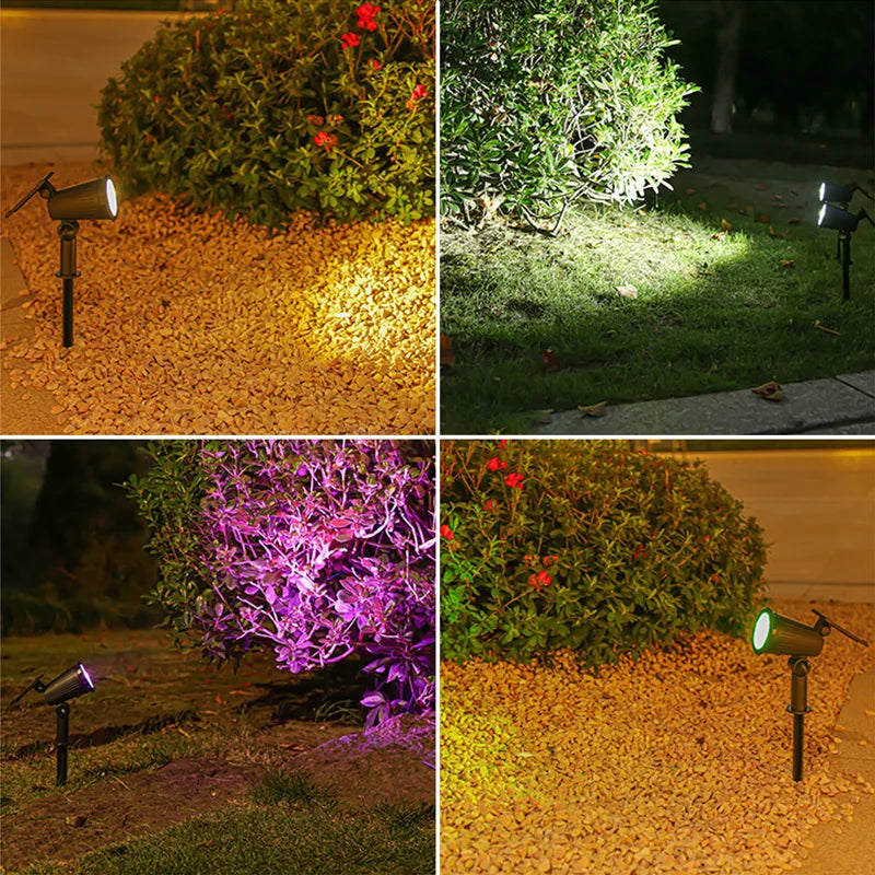 9LEDs Solar Spotlights, Outdoor Light Control, Waterproof Floor Mounted Lawn Lamp