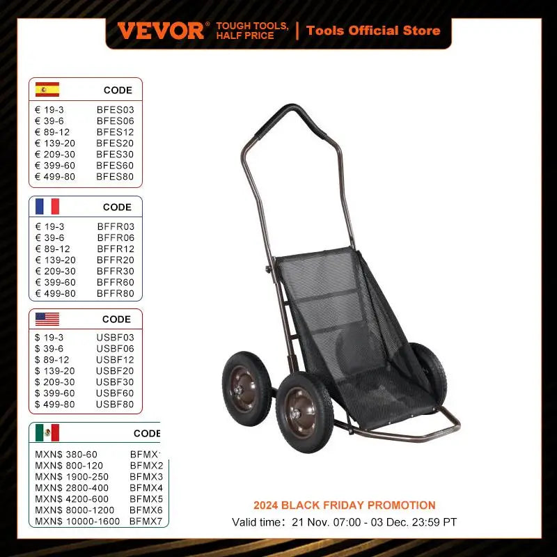 VEVOR Deer Cart 500 LBS Folding Game Cart Deer Cart Game Hauler Heavy-Duty Game Utility Gear Dolly