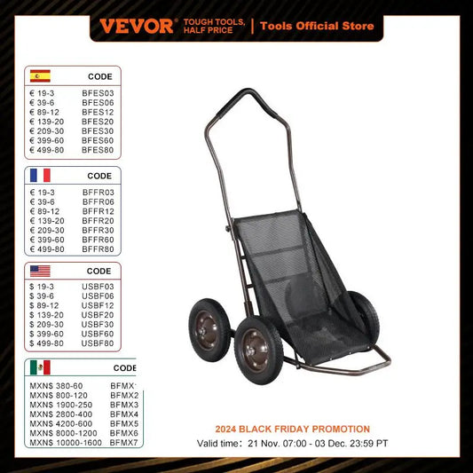 VEVOR Deer Cart 500 LBS Folding Game Cart Deer Cart Game Hauler Heavy-Duty Game Utility Gear Dolly