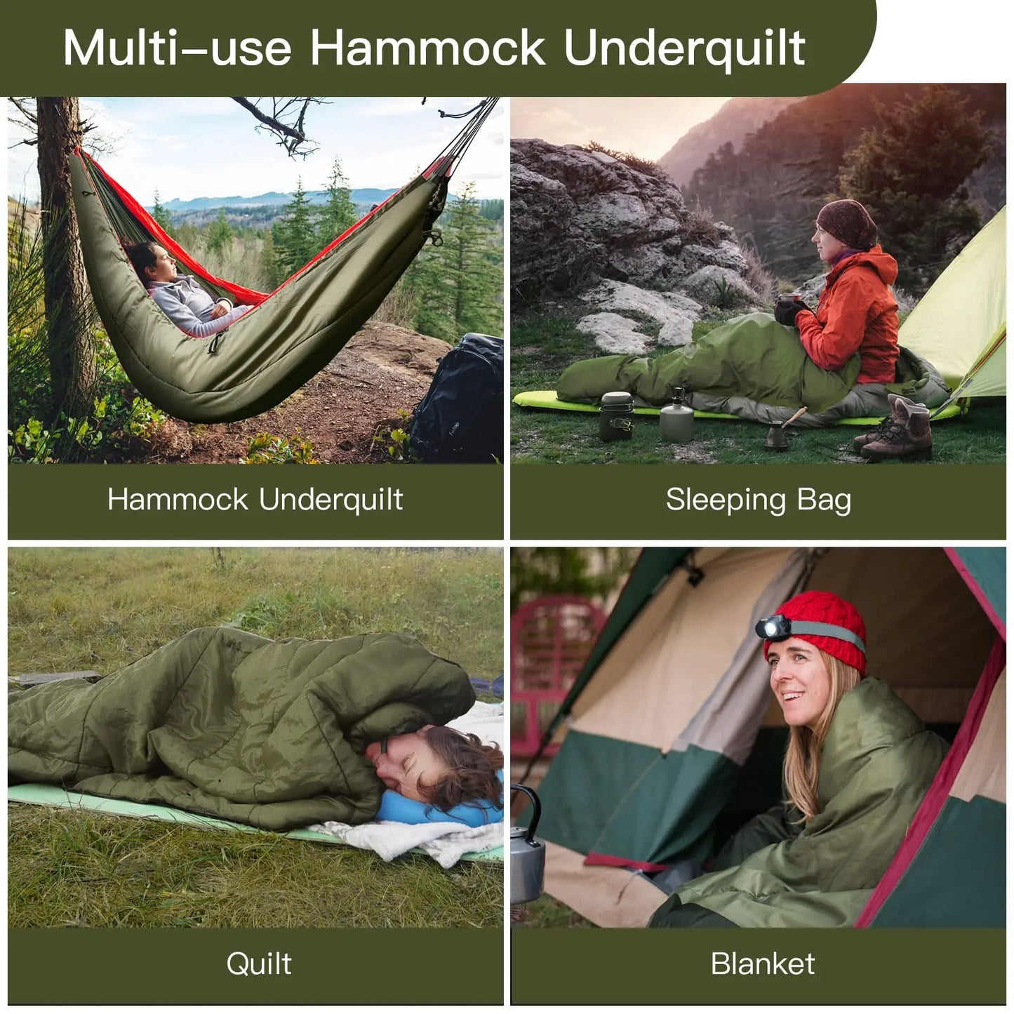 Night Cat Hammock Underquilts Sleeping Bag Single Insulated Under Blanket 4 Seasons Lightweight