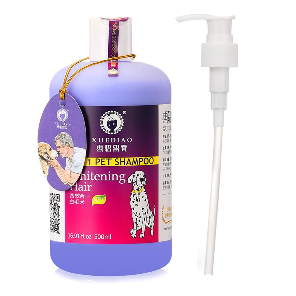 Pet Shampoo and Conditioner All Natural 4 in1 Dog Shampoo Body Wash for Puppy dog Shower Gel Pet Friendly Formula 17oz