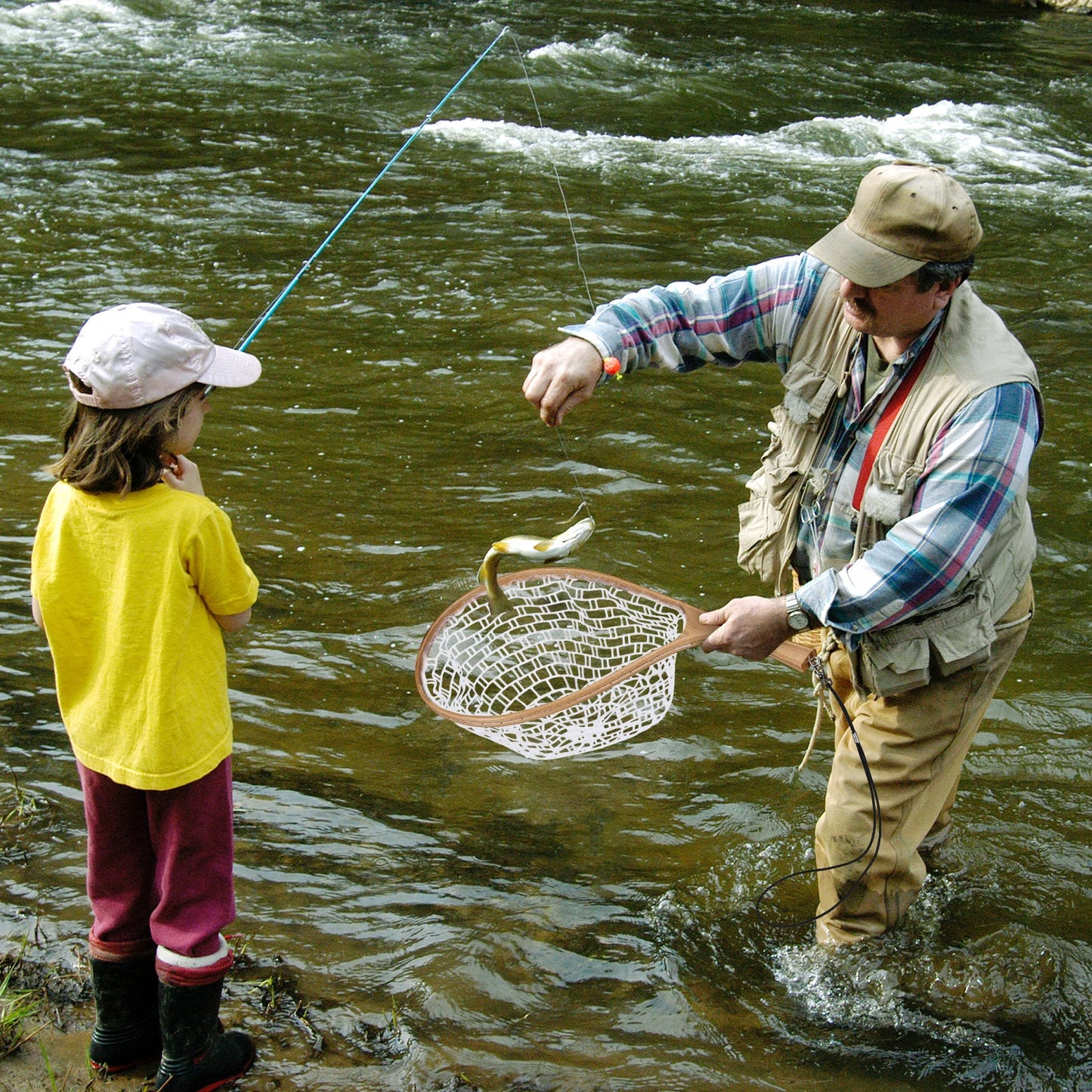 Fly Fishing Landing Net Soft Rubber Mesh Trout Net Catch and Release Net