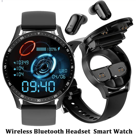 2 in 1 Smart Watch With Earbuds Smartwatch TWS Bluetooth Earphone Heart Rate Blood Pressure