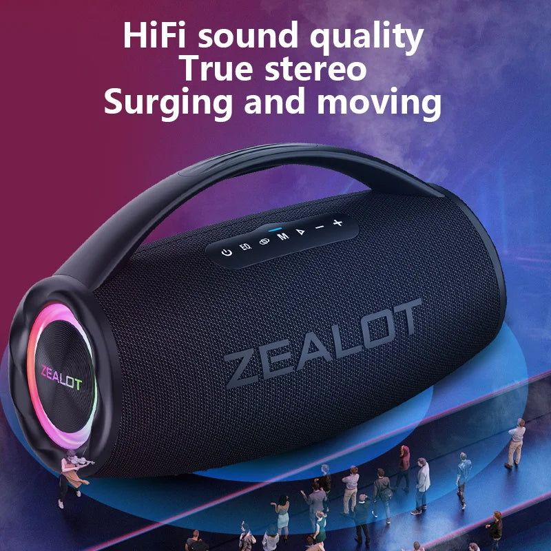 ZEALOT S97 80W Wireless Outdoor Portable Subwoofer Speaker, Dual Pairing, Fast Charging,16000mAh.