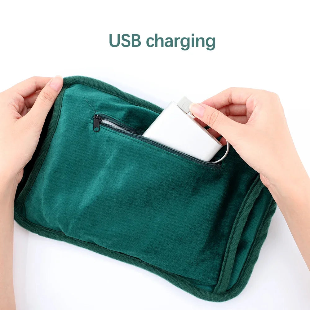 Portable USB Heated Hand Warmer Pouch – Reusable Body & Foot Warmer for Winter