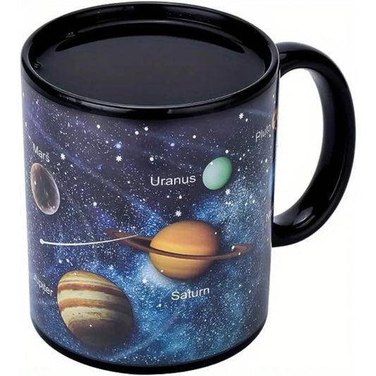 Solar System Color Changing Coffee Mug Outer Space Pattern Ceramic Water Cup Heat Sensitive