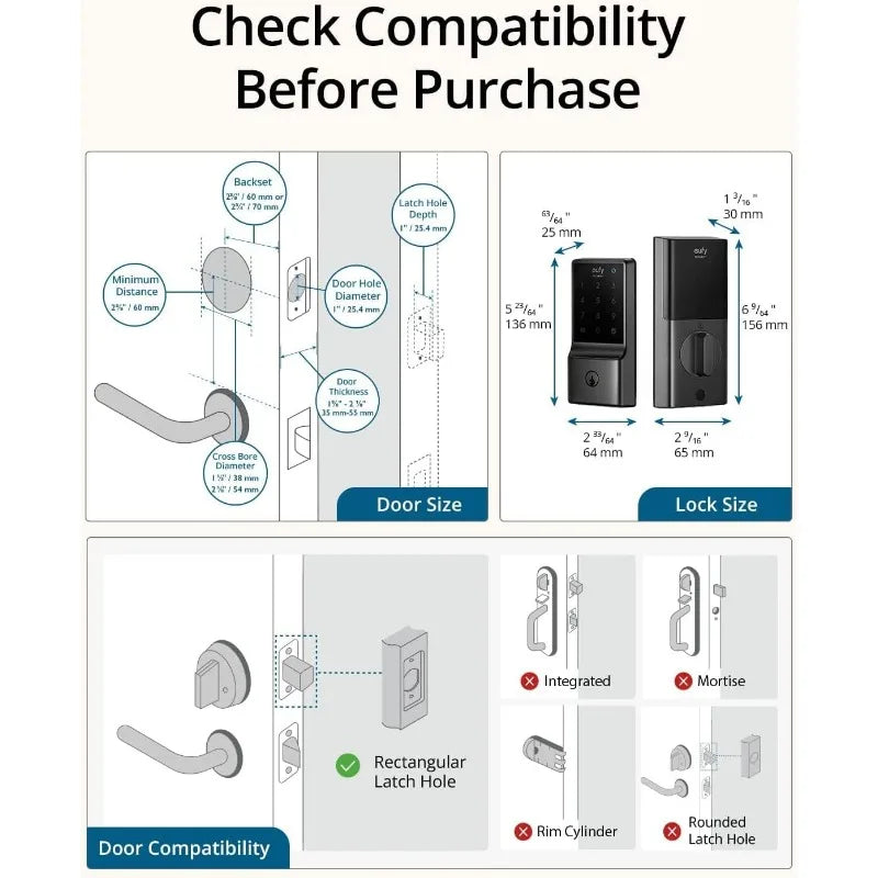 eufy Security Smart Lock C210,Keyless Entry Door Lock,Built-in WiFi Deadbolt,Smart Door Lock