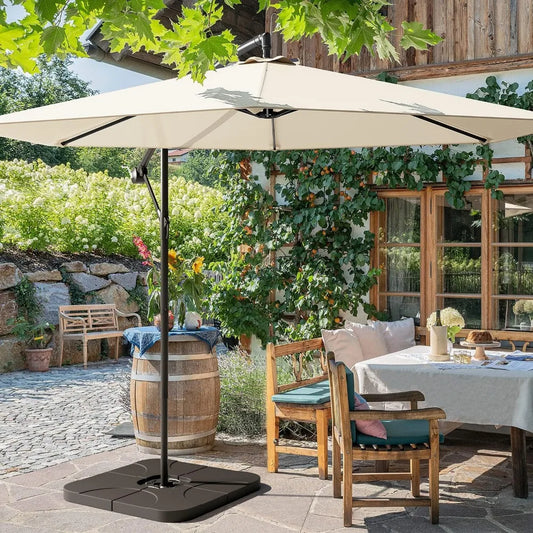 Outdoor Parasol Offset Umbrella 10FT Cantilever Patio Hanging Umbrella  With Crank  Garden Parasol