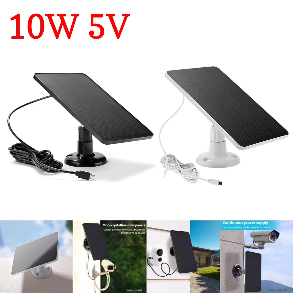 10W Solar Panel Solar Battery Charger 5V Micro USB Charging For IP Surveillance Camera