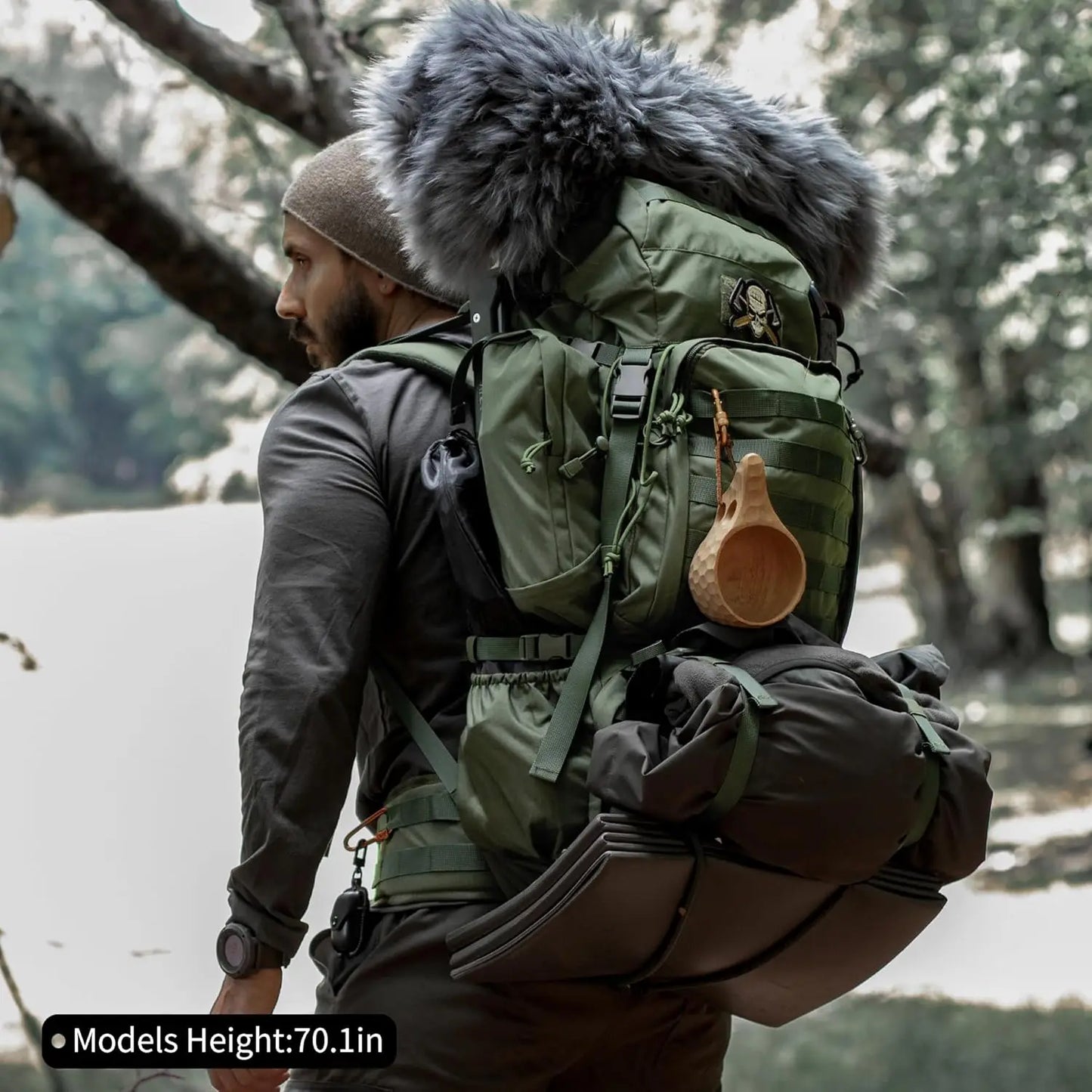 Military Internal Frame Backpack for Hiking,Camping,Hunting,Rucksack Backpack with Rain Cover