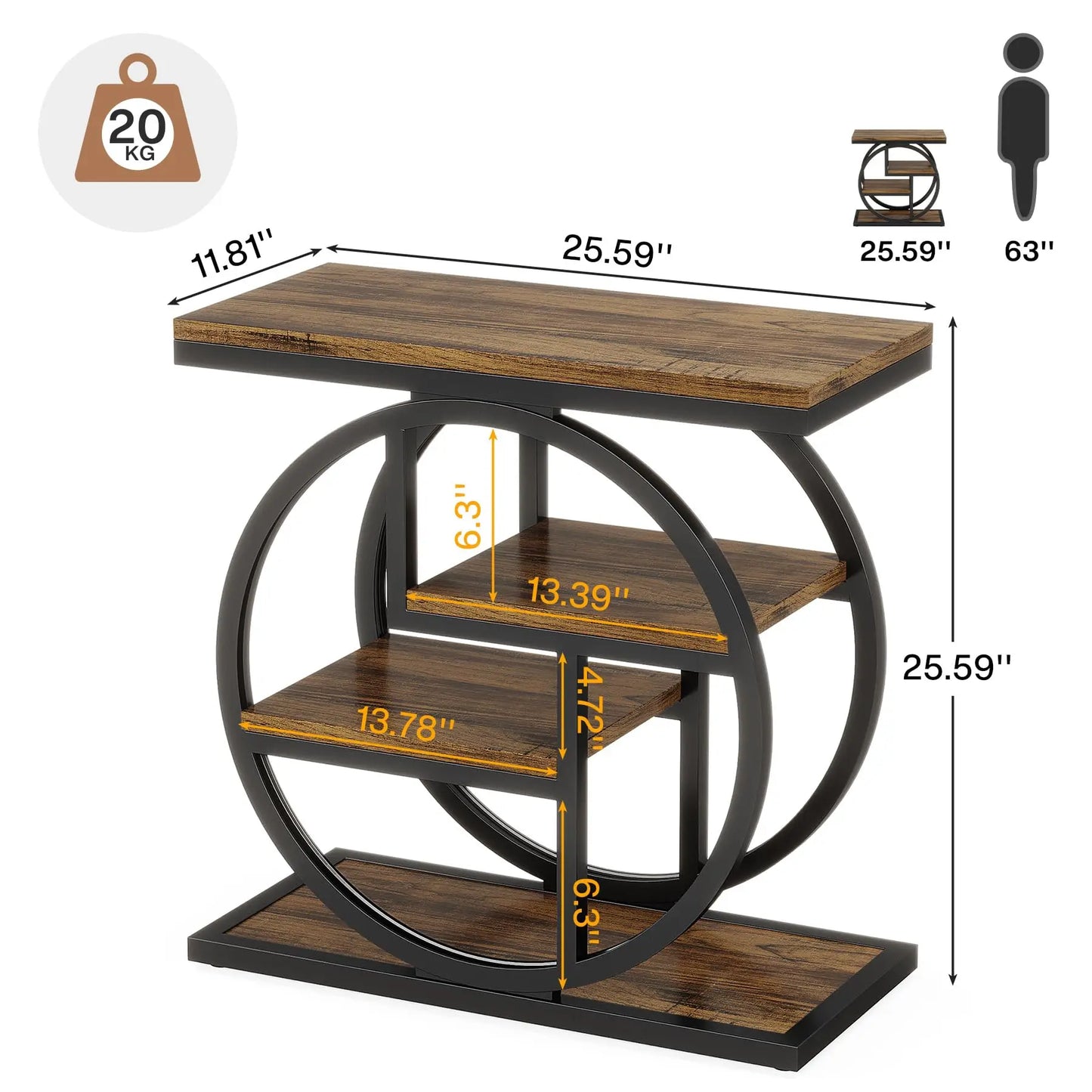 Tribesigns End Table for Living Room, 4-Tier Narrow Side Table with Storage Shelves