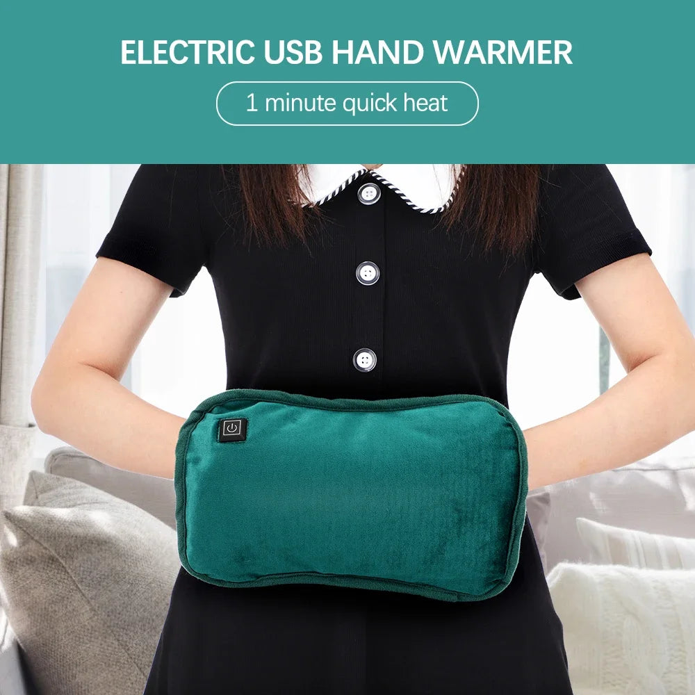 Portable USB Heated Hand Warmer Pouch – Reusable Body & Foot Warmer for Winter