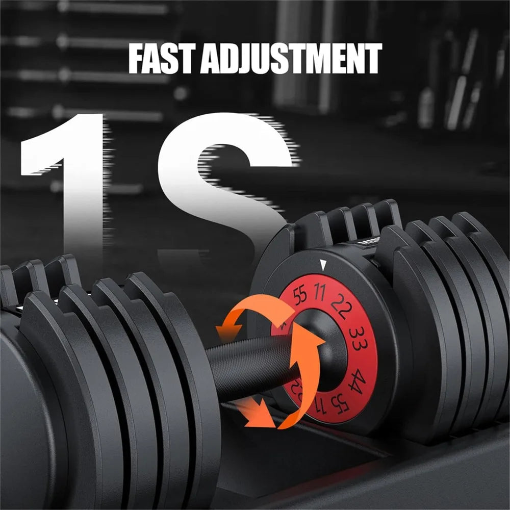 Adjustable Dumbbell 55LB Single Dumbbell 5 Weight Options Dumbbell Anti-Slip Metal Handle