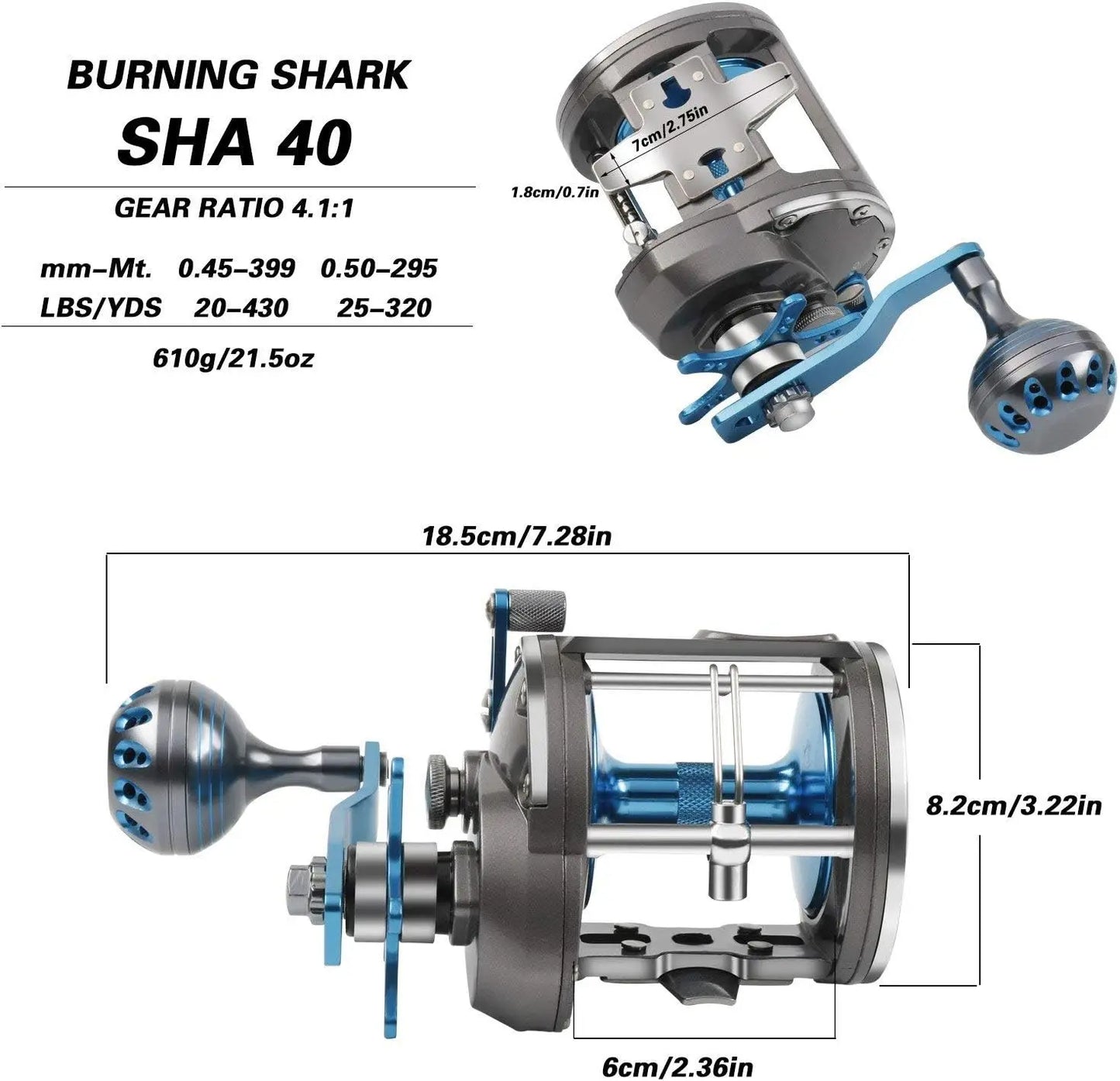 Reel Saltwater Level Wind Reels, Drag Reels Boat Fishing Ocean Fishing for Sea Bass Grouper Salmon