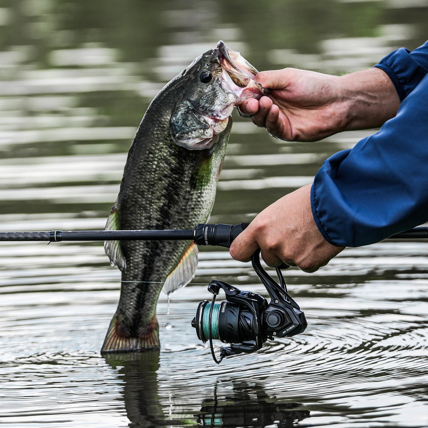 Handing One Piece M1 Fishing Rod, Medium to Heavy Freshwater Fishing Rod, Fuji O+A Ring Guides,