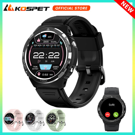 2024 KOSPET TANK S1 Smartwatch Women AMOLED AOD 5ATM Waterproof Smartwatches Bluetooth