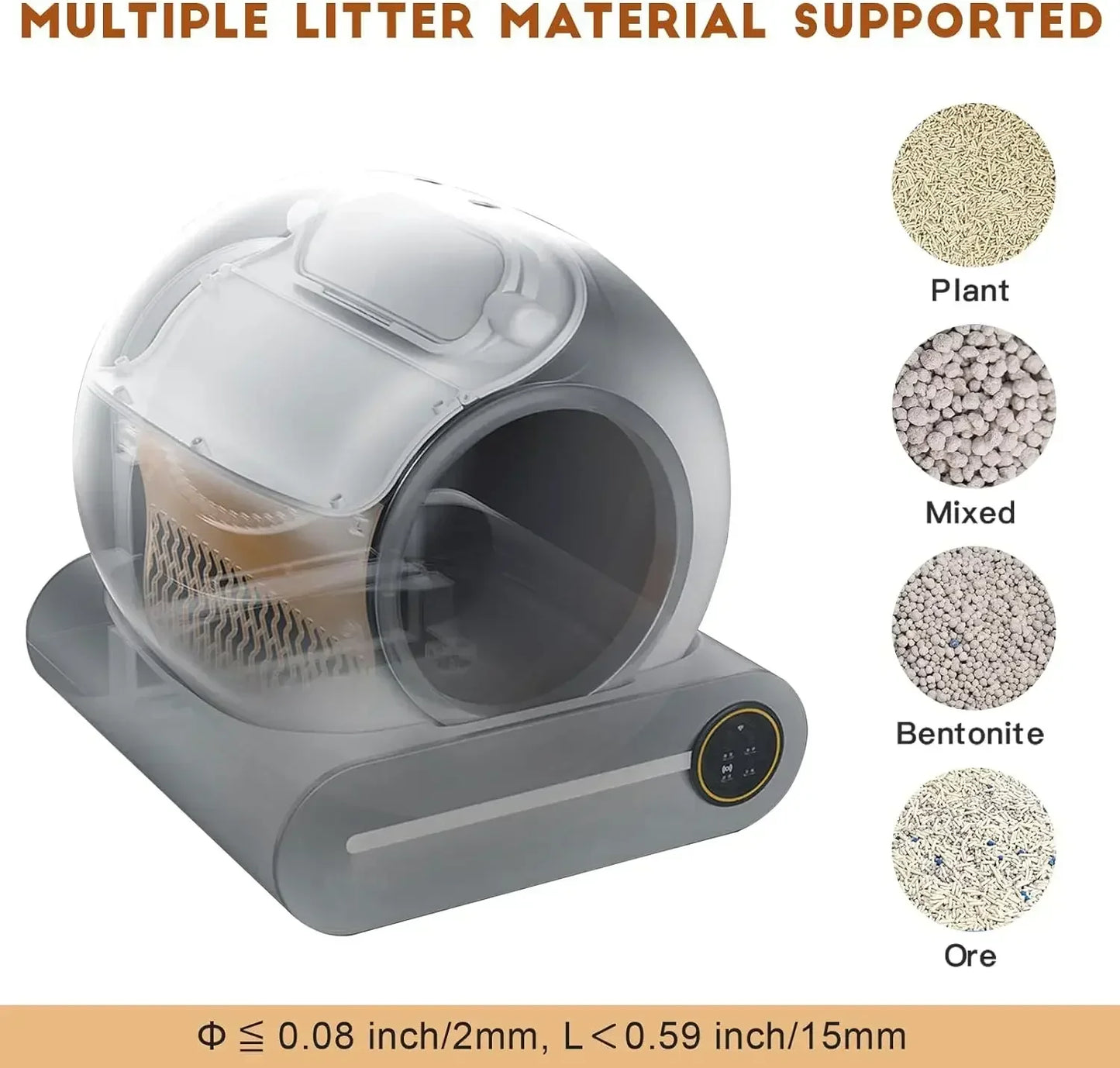 Upgraded Automatic Cat Litter Box Self Cleaning Cat Litter Box 65L Extra Large