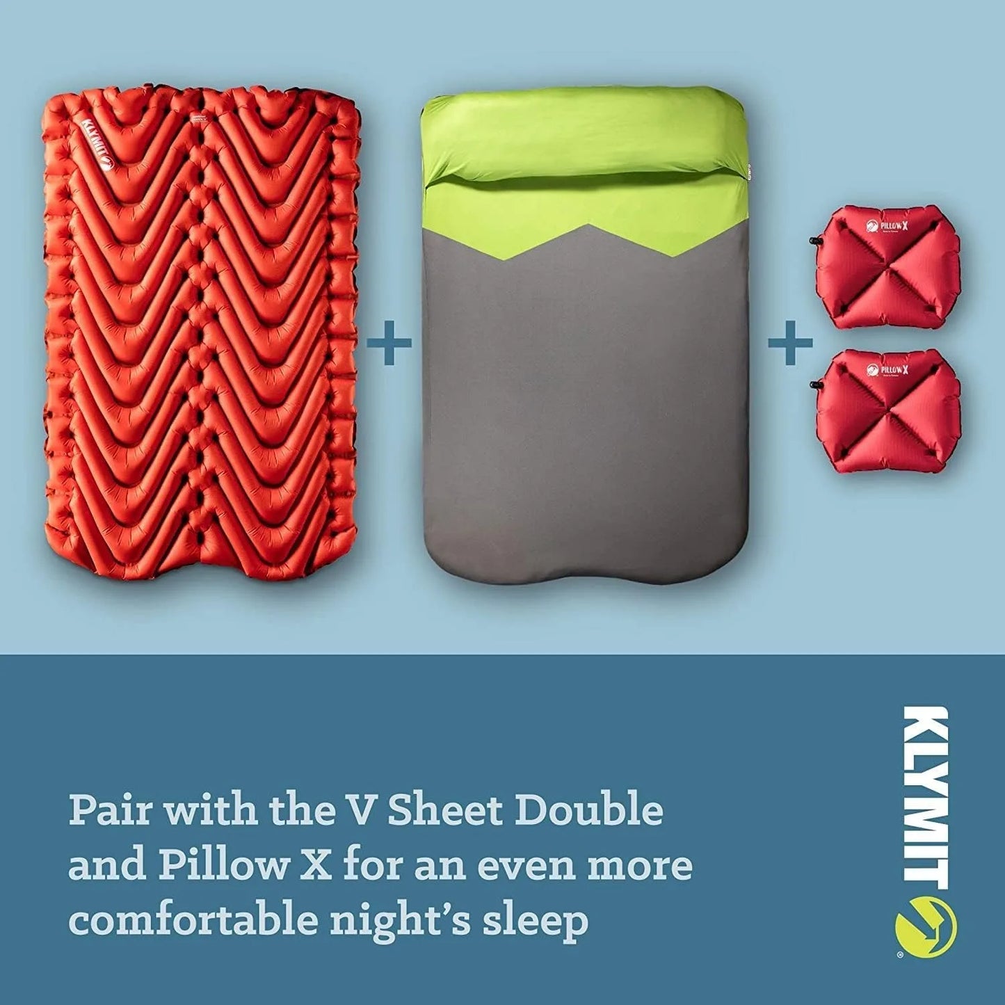 Insulated Double V Inflatable Sleeping Pad for Camping, Lightweight Hiking and Backpacking Air Bed for Cold Weather Red