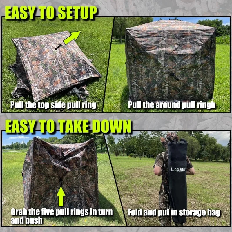 360 Degree See Through Hunting Blind 2/3/4 Person Ground Camouflage Pop Up Hunting Blind