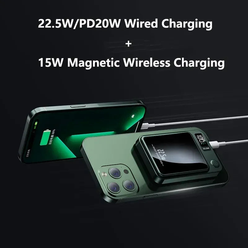 20000mAh Magnetic Qi Wireless Charger Power Bank 22.5W Fast Charging