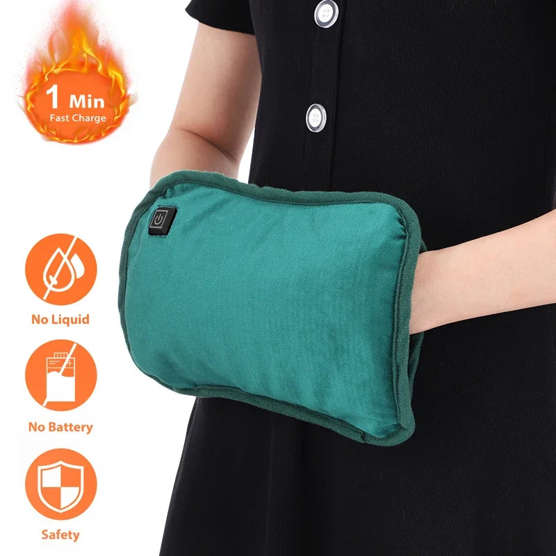 Portable USB Heated Hand Warmer Pouch – Reusable Body & Foot Warmer for Winter