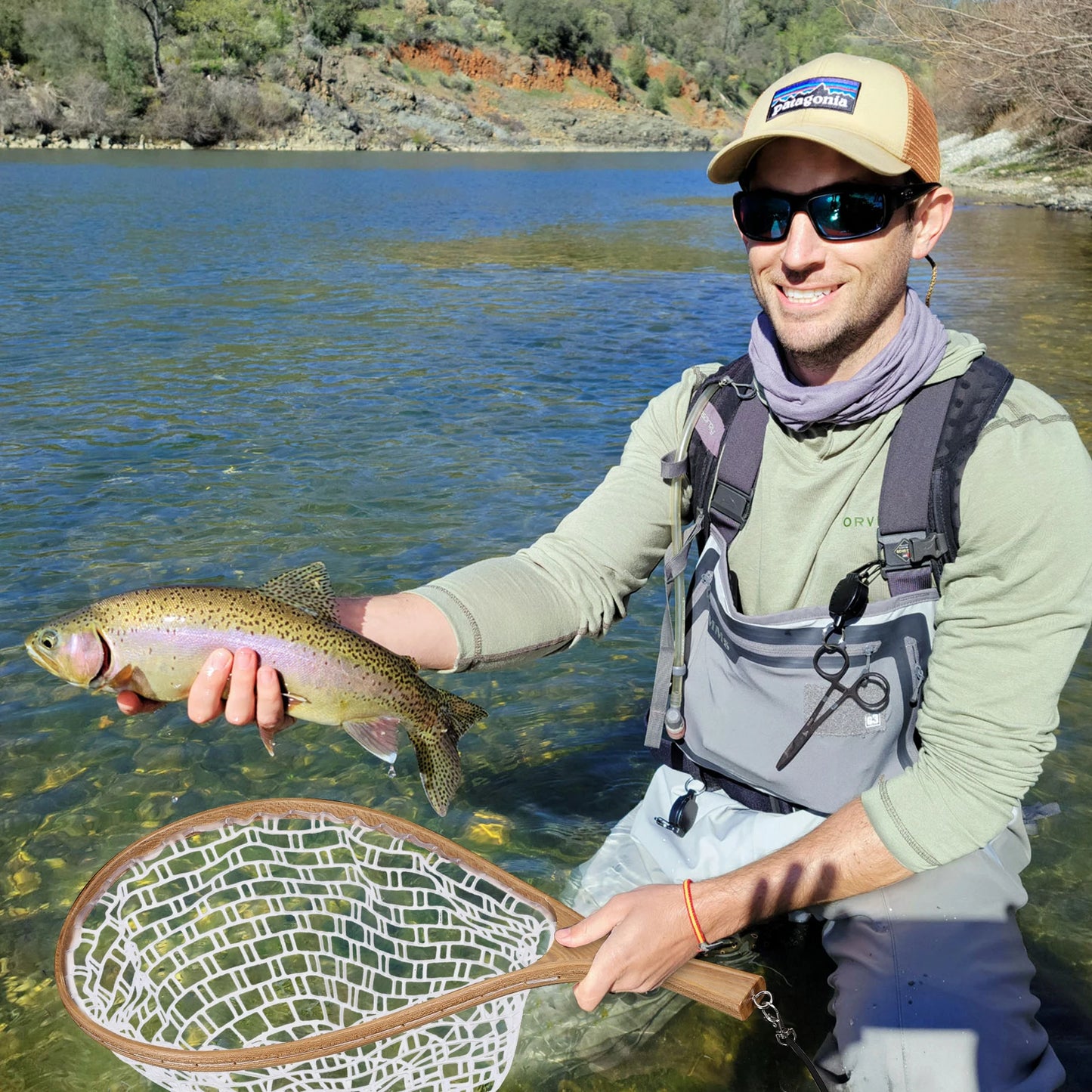 Fly Fishing Landing Net Soft Rubber Mesh Trout Net Catch and Release Net