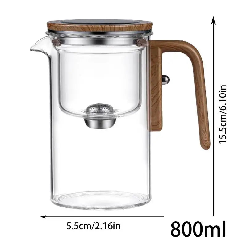 Glass Teapot with Infuser Wooden Handle Teapot for Loose Tea Carefully Designed Spout