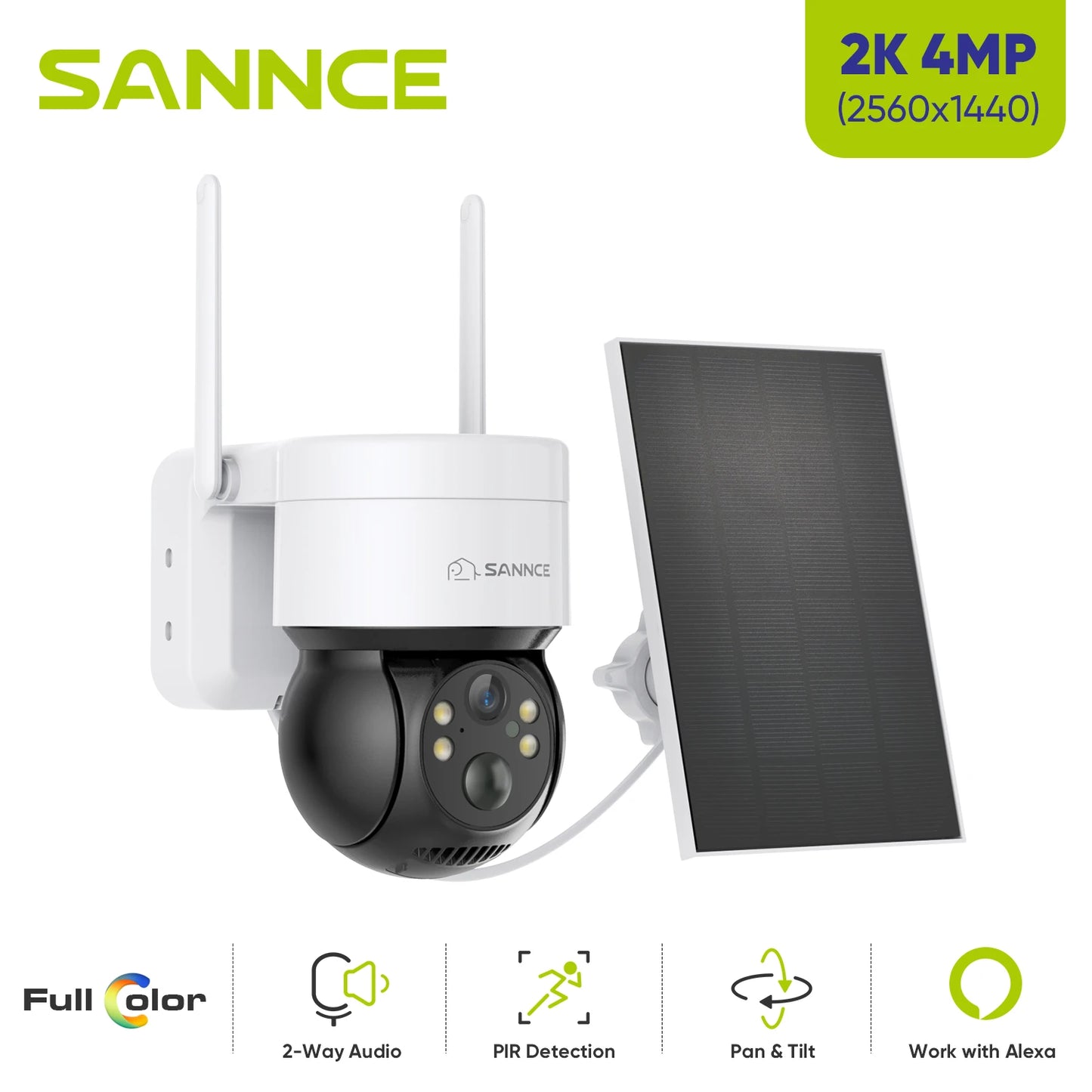 Annke 4MP WiFi Video Security Surveillance Camera Two Way Audio 18650 Rechargeable Battery