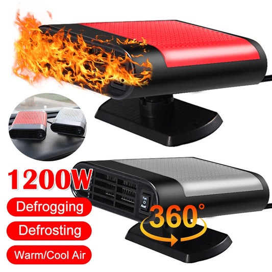 12/24V Portable Car Heater 360 Rotating Defrosting Car Electric Heater Fan Auto Windshield Defroster