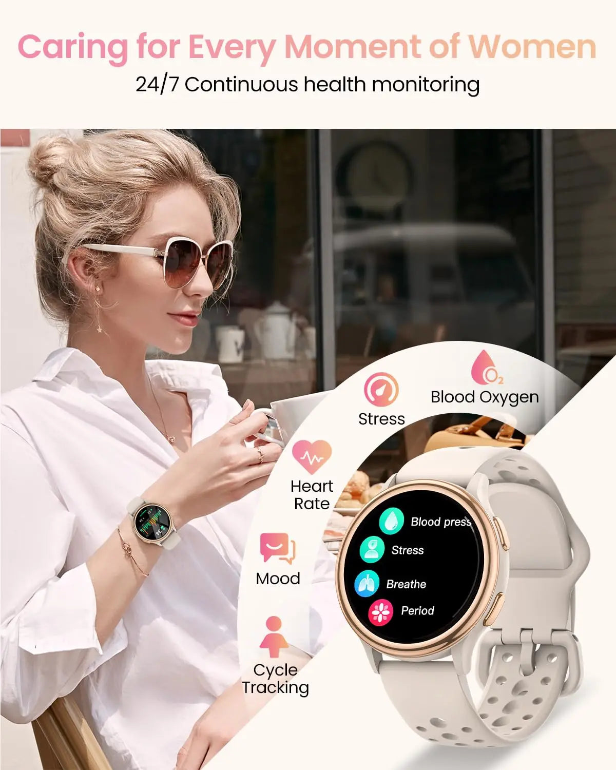 Smart Watches for Women [400+Watch Faces/Calls/Female Health], 1.27" Fitness Tracker