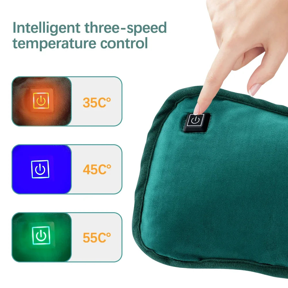 Portable USB Heated Hand Warmer Pouch – Reusable Body & Foot Warmer for Winter