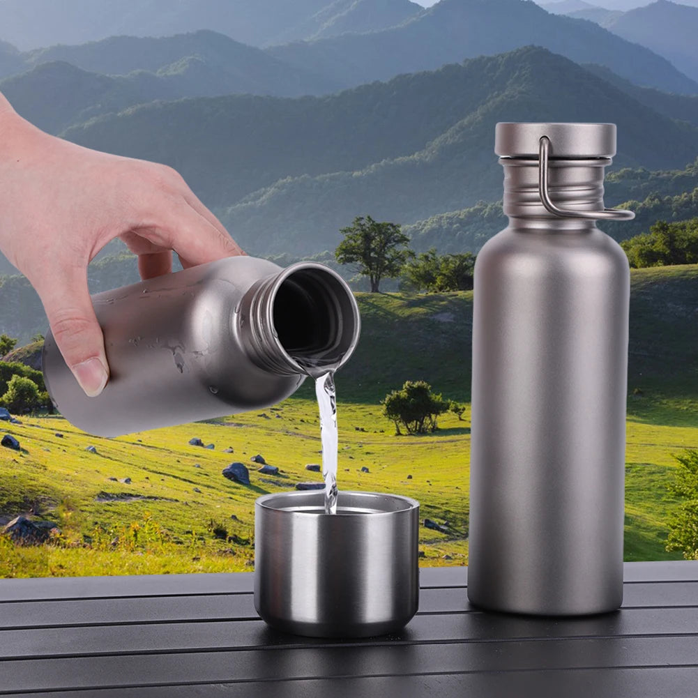 500/600/750ml Titanium Water Bottle Leak-Proof Lightweight Drinking Bottle Ultralight