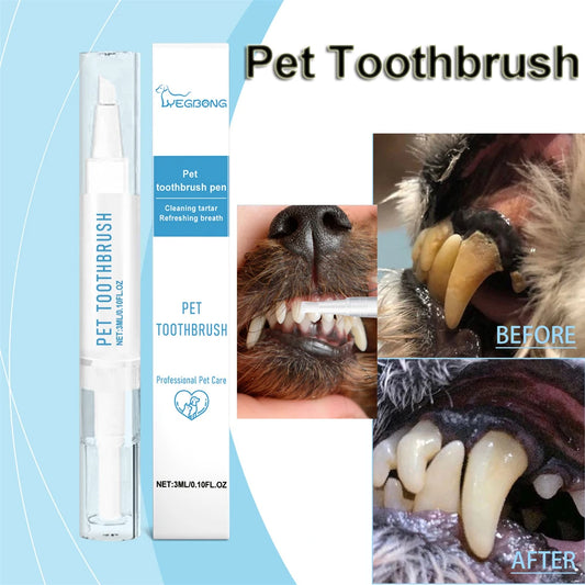 Pets Dogs Teeth Cleaning Tools Pet Dogs Cat Beauty Toothbrush Clean Kit Tartar Remover Teeth Dogs Cats Tooth Stains Cleaning Pen