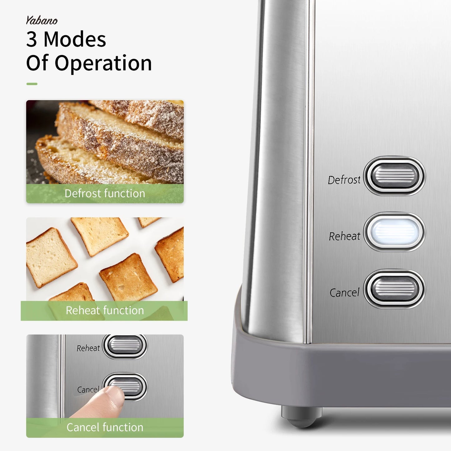 Toaster 4 Slice, Extra Wide Slots, Stainless Steel with High Lift Lever, Bagel and Muffin Function