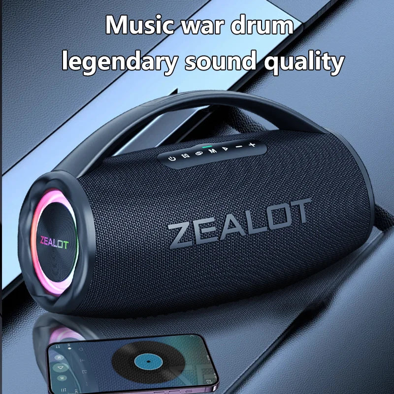 ZEALOT S97 80W Wireless Outdoor Portable Subwoofer Speaker, Dual Pairing, Fast Charging,16000mAh.